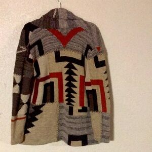 Polo Ralph Lauren Sweater Cardigan 
Metal Concha’s and Leather stitching/tassels